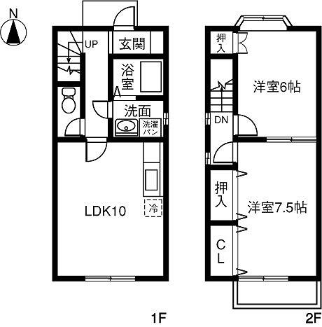 [テラスハウス] 愛知県稲沢市下津町 の賃貸【愛知県 / 稲沢市】102の間取り