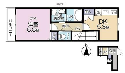 Ｇｒｅｅｎ　Ｔｉｅｓ　石神井台 204｜東京都練馬区石神井台８丁目(賃貸アパート1DK・2階・34.28㎡)の写真 その2