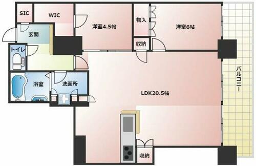 ローレルタワー堺筋本町3109の間取り