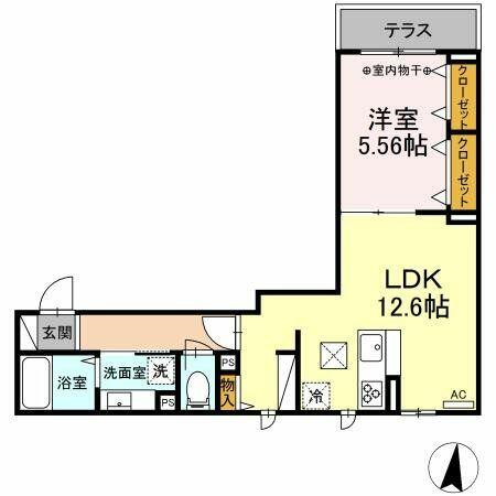 東京都中野区本町５丁目(賃貸アパート1LDK・1階・44.17㎡)の写真 その2