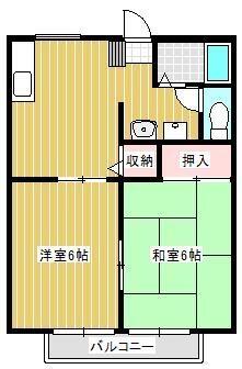 グランデュール 202｜栃木県足利市山川町(賃貸アパート2DK・2階・40.92㎡)の写真 その2