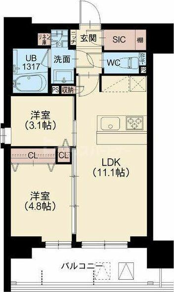 スプランディッド南千住ＤＵＥ 701｜東京都台東区清川２丁目(賃貸マンション2LDK・7階・44.38㎡)の写真 その2