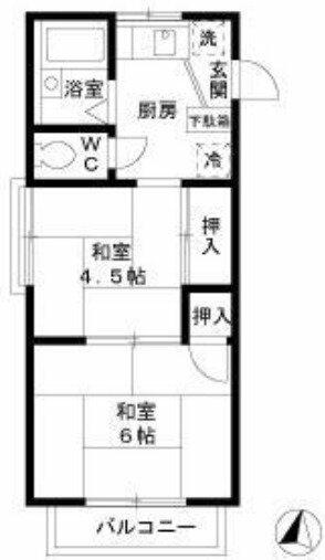 エステートピア８８｜千葉県千葉市中央区道場北１丁目(賃貸アパート2K・2階・29.81㎡)の写真 その2