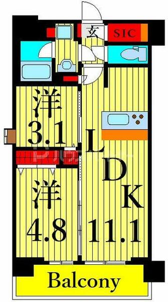 スプランディッド南千住ＤＵＥ｜東京都台東区清川２丁目(賃貸マンション2LDK・2階・44.38㎡)の写真 その2