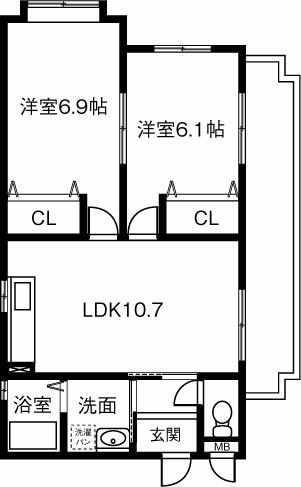 グレイスＭＡＫＩ 201｜愛知県小牧市大字小牧原新田(賃貸マンション2LDK・2階・51.57㎡)の写真 その2