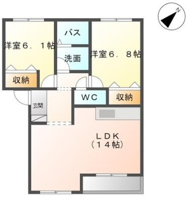 ペルレ 202｜愛知県名古屋市緑区亀が洞３丁目(賃貸アパート2LDK・2階・59.40㎡)の写真 その2