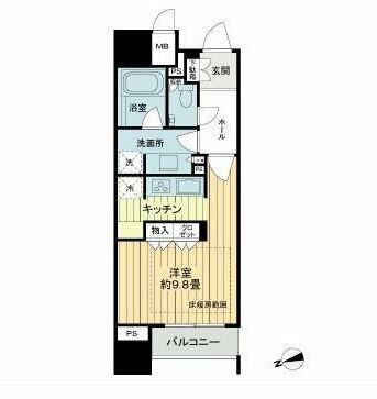 ザ・ミッドハウス新宿御苑｜東京都新宿区新宿１丁目(賃貸マンション1R・4階・30.22㎡)の写真 その2