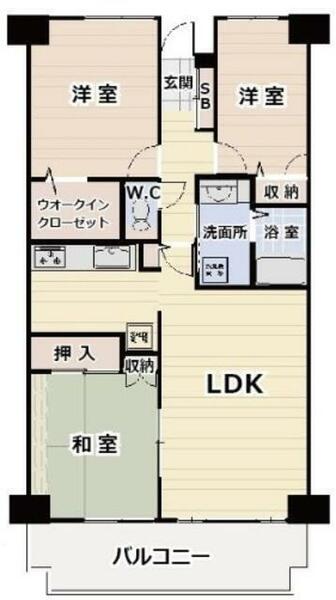 ウォームライトレジデンス　２号棟｜千葉県習志野市屋敷４丁目(賃貸マンション3LDK・4階・83.17㎡)の写真 その2