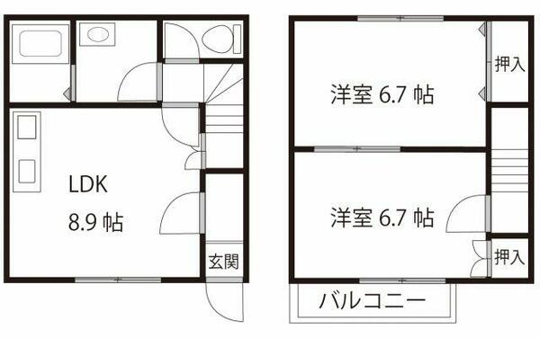 Ｆｏｌｉａｒ　Ｓ．Ｋ 103｜愛知県半田市乙川太田町２丁目(賃貸テラスハウス2LDK・--・54.55㎡)の写真 その2