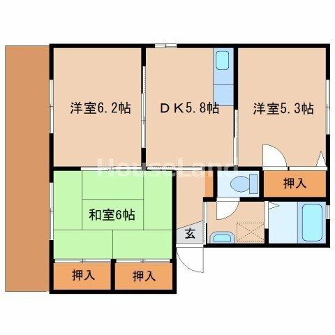 フォーシーズン和歌山Ⅲ 205｜和歌山県和歌山市内原(賃貸アパート3DK・2階・54.07㎡)の写真 その2