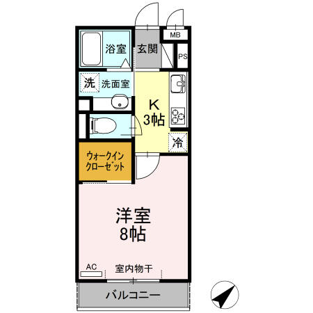 サンレスト　Ｂ棟 302｜愛知県岡崎市井内町(賃貸アパート1K・3階・30.28㎡)の写真 その2