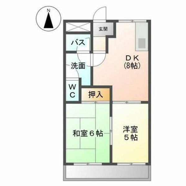 コンフォールＴ 201｜岐阜県岐阜市八代２丁目(賃貸アパート2DK・2階・39.60㎡)の写真 その2