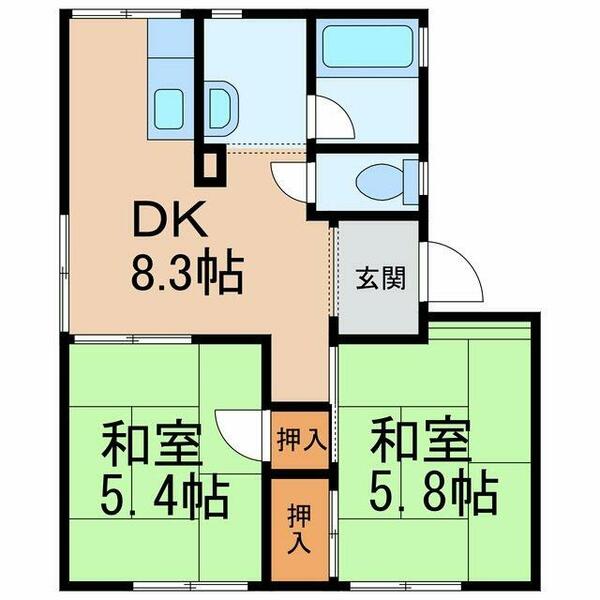 タウニィＮ｜和歌山県海南市名高(賃貸アパート2DK・1階・42.00㎡)の写真 その2