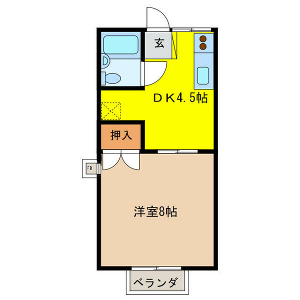 ユニメントオカダ｜岐阜県瑞穂市穂積(賃貸アパート1DK・1階・24.70㎡)の写真 その2