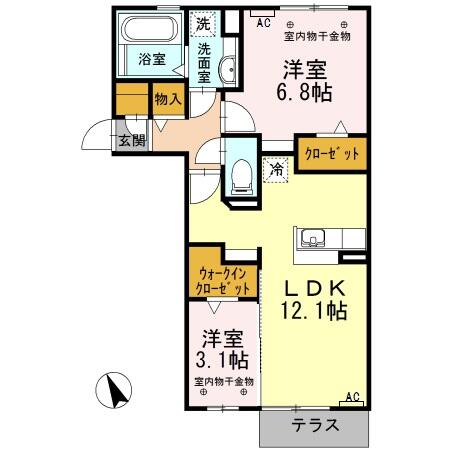 ウィンザー　ベル 101｜愛知県一宮市奥町(賃貸アパート2LDK・1階・52.91㎡)の写真 その2