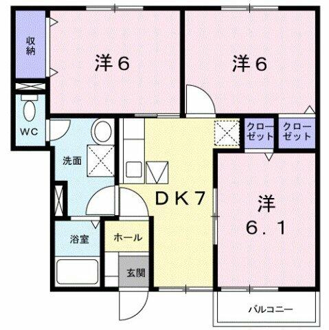 ジョイリバー｜和歌山県和歌山市布引(賃貸アパート3DK・1階・56.29㎡)の写真 その2