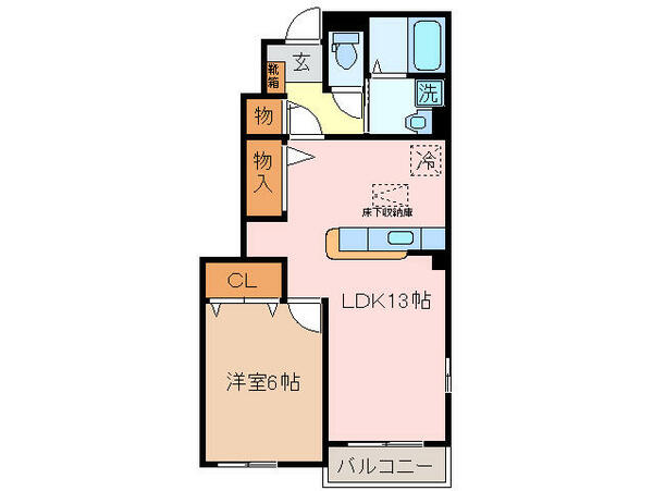 三重県多気郡明和町大字佐田(賃貸アパート1LDK・1階・45.82㎡)の写真 その2