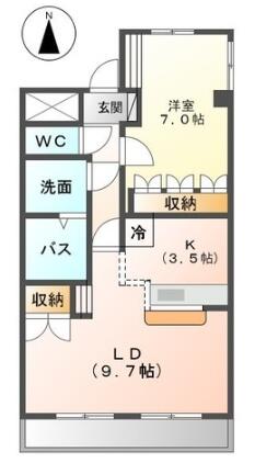 バンヴェール 201｜愛知県名古屋市緑区姥子山１丁目(賃貸アパート1LDK・2階・47.30㎡)の写真 その2