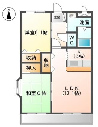 ひまわり 203｜愛知県豊明市阿野町稲葉(賃貸マンション2LDK・2階・57.75㎡)の写真 その2