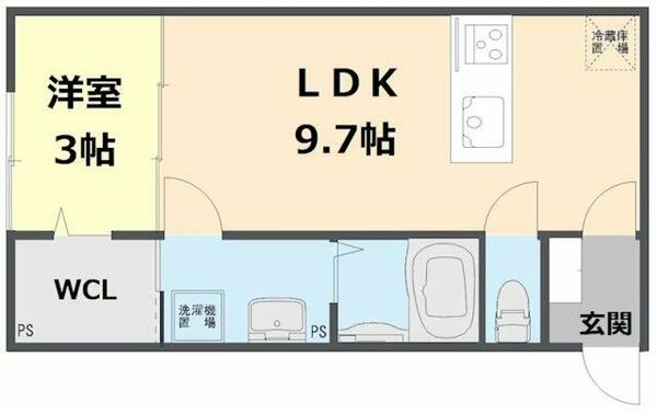 Ｍｏｎｓｔｙｌｅ 205｜福井県福井市開発１丁目(賃貸アパート1LDK・2階・31.67㎡)の写真 その2