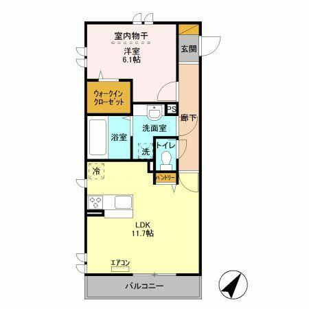 本郷の杜　ブラン 307｜埼玉県さいたま市北区本郷町(賃貸アパート1LDK・3階・46.17㎡)の写真 その2