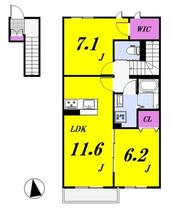 グラン・リーオ　Ｉ 202 ｜ 東京都板橋区赤塚新町３丁目（賃貸アパート2LDK・2階・66.72㎡） その2