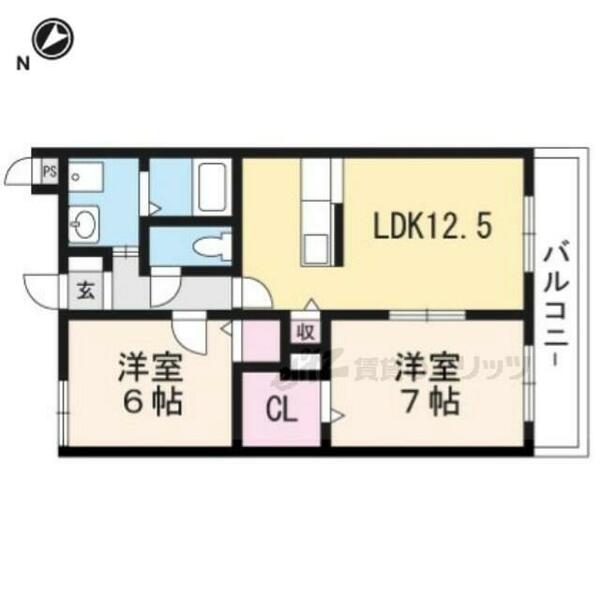 マンションソフィア 203｜滋賀県大津市本堅田６丁目(賃貸マンション2LDK・2階・58.80㎡)の写真 その2