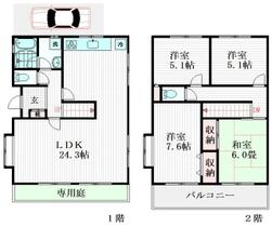 埼玉県所沢市上新井１丁目（賃貸一戸建4LDK・--・108.78㎡） その2