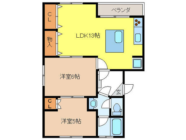 クラルテ　ＳＵＧＡ 3A｜岐阜県岐阜市須賀３丁目(賃貸マンション2LDK・3階・59.40㎡)の写真 その2