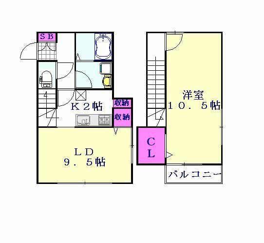 埼玉県草加市谷塚町(賃貸テラスハウス1LDK・--・49.90㎡)の写真 その2