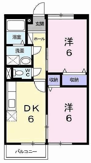 エスポワールメゾン A102｜兵庫県加古川市東神吉町西井ノ口(賃貸アパート2DK・1階・46.13㎡)の写真 その2