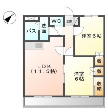 グリーンワイズ 203｜愛知県名古屋市緑区緑花台(賃貸アパート2LDK・2階・52.80㎡)の写真 その2