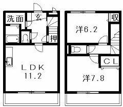 ファミール岡本 101｜徳島県徳島市北田宮３丁目(賃貸タウンハウス2LDK・--・61.96㎡)の写真 その2