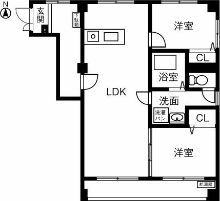 メゾンむつみ 201｜愛知県稲沢市松下２丁目(賃貸マンション2LDK・2階・66.30㎡)の写真 その2