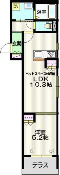 ＴＨＥ　ＨＥＢＥＬ　ＭＡＩＳＯＮ　浦和 102｜埼玉県さいたま市緑区太田窪１丁目(賃貸マンション1LDK・1階・40.07㎡)の写真 その2