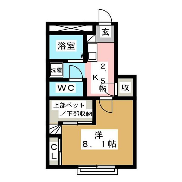 グリーンヒル北仙台｜宮城県仙台市青葉区青葉町(賃貸アパート1K・1階・24.00㎡)の写真 その2