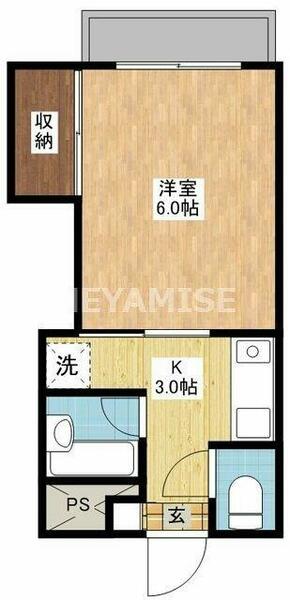 長崎県長崎市辻町(賃貸マンション1K・3階・22.68㎡)の写真 その2