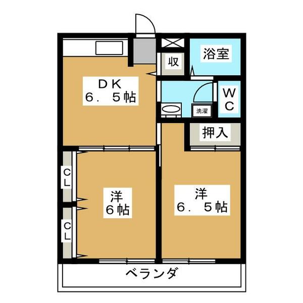 富士パークビル 406｜東京都立川市富士見町１丁目(賃貸マンション2DK・4階・43.20㎡)の写真 その2