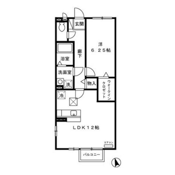 クレール四季彩の丘　八番館 105｜東京都町田市小山町(賃貸アパート1LDK・1階・46.12㎡)の写真 その2