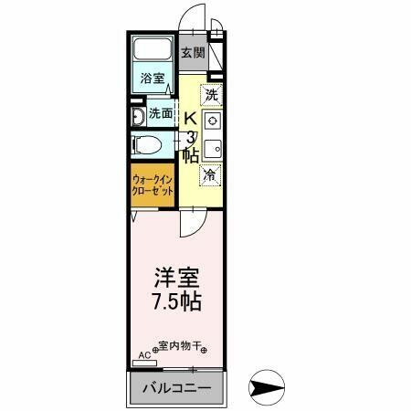 スリーズ国立 0215｜東京都国立市富士見台３丁目(賃貸アパート1K・2階・26.20㎡)の写真 その2