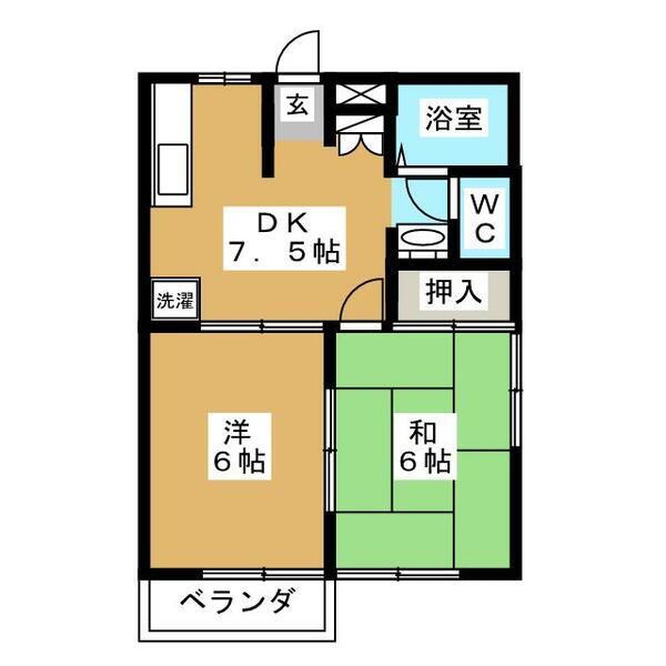 エリールさぎぬま｜千葉県習志野市鷺沼１丁目(賃貸マンション2DK・2階・38.00㎡)の写真 その2