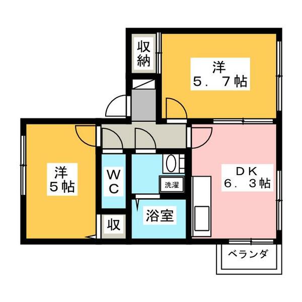 ポエム鴨志田｜神奈川県横浜市青葉区鴨志田町(賃貸アパート2DK・2階・44.48㎡)の写真 その2