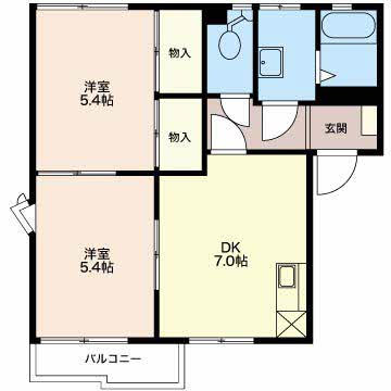 シャイニーグレンジ岡　Ｂ棟 203｜長野県長野市大字高田(賃貸アパート2LDK・2階・43.54㎡)の写真 その2