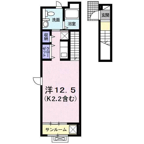 デュピエールＷｅｓｔ 202｜東京都国立市谷保(賃貸アパート1R・2階・35.96㎡)の写真 その2