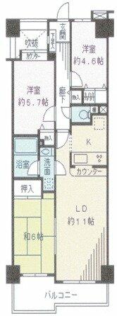 キャッスルマンション稲毛｜千葉県千葉市稲毛区園生町(賃貸マンション3LDK・4階・68.74㎡)の写真 その2