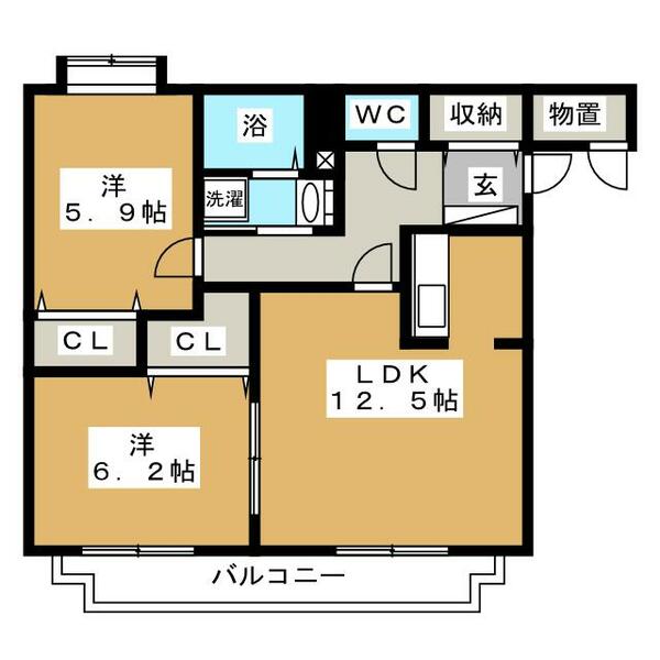 ニッセ富丘｜北海道札幌市手稲区富丘二条４丁目(賃貸マンション2LDK・2階・58.80㎡)の写真 その2