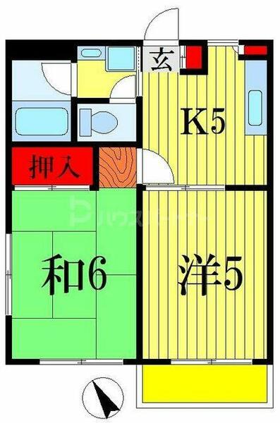 フォレスト西船 101｜千葉県船橋市西船４丁目(賃貸マンション2K・1階・37.26㎡)の写真 その2