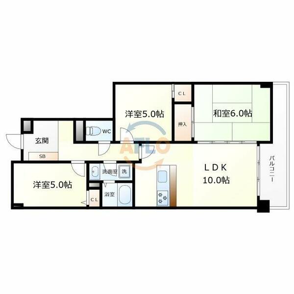 Ｄｏ鶴見｜大阪府大阪市鶴見区今津中２丁目(賃貸マンション3LDK・8階・73.36㎡)の写真 その2