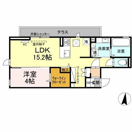 ヴィラ胡蝶 103｜愛知県豊橋市花田町字西郷(賃貸アパート1LDK・1階・45.32㎡)の写真 その2