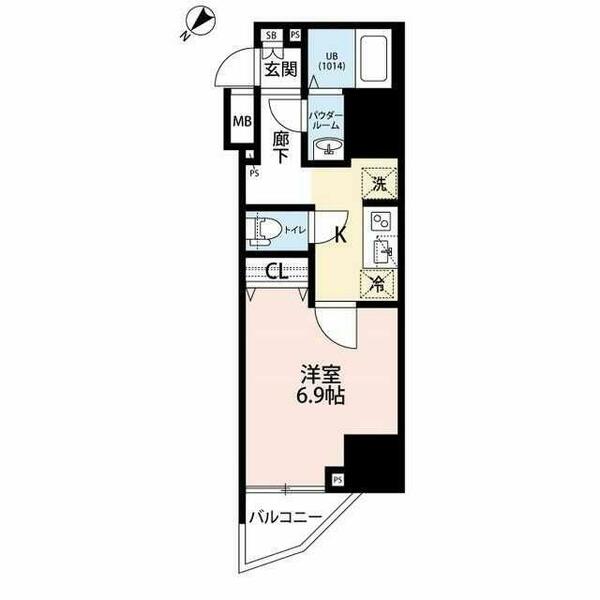 東京都北区滝野川２丁目(賃貸マンション1K・7階・25.97㎡)の写真 その2